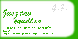 gusztav handler business card